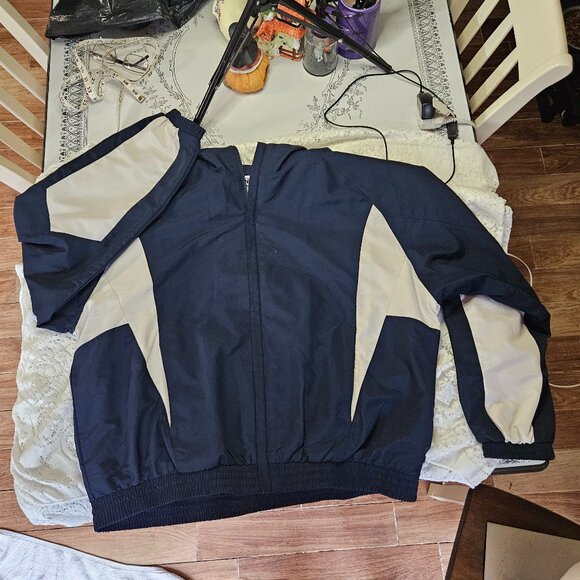 Vintage Roundtree & Yorke Sport Windbreaker Jacket Blue White Full Zip Sz XL - Picture 10 of 10